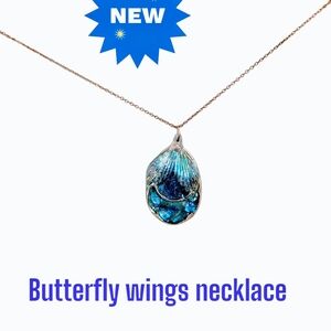 SOLD Blue Teardrop Pendant Necklace with Oceanic Charm